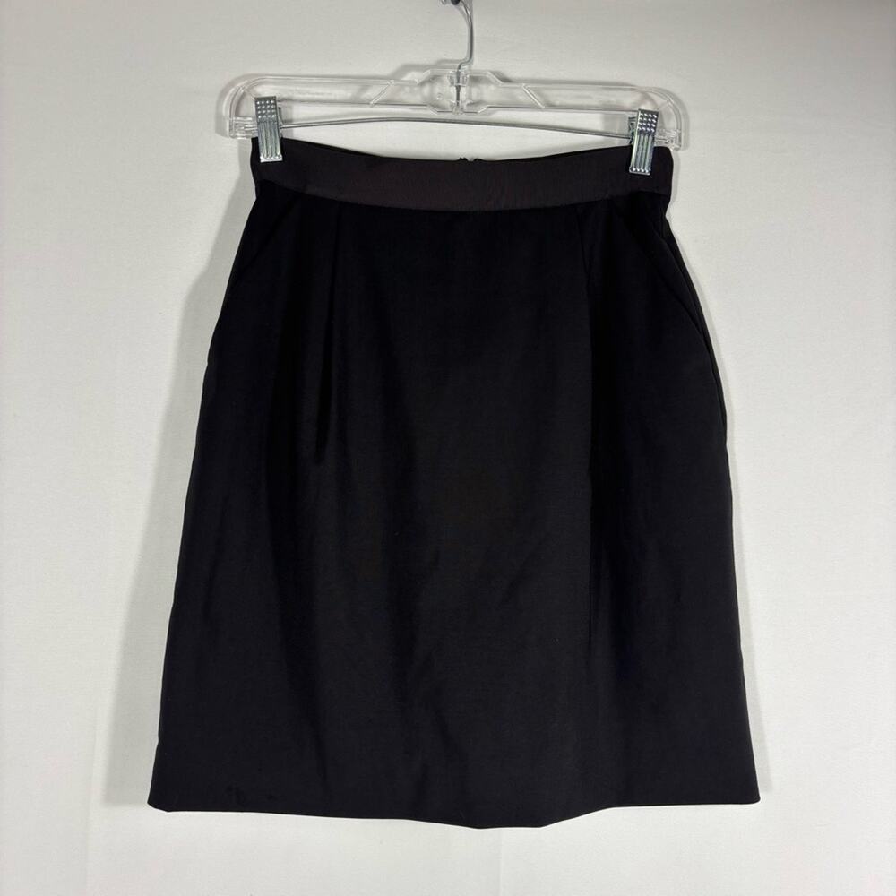 Kate Spade Timeless Black Wool Pencil Skirt with Back Bow Detail Size 2 D0063 - Picture 2 of 8